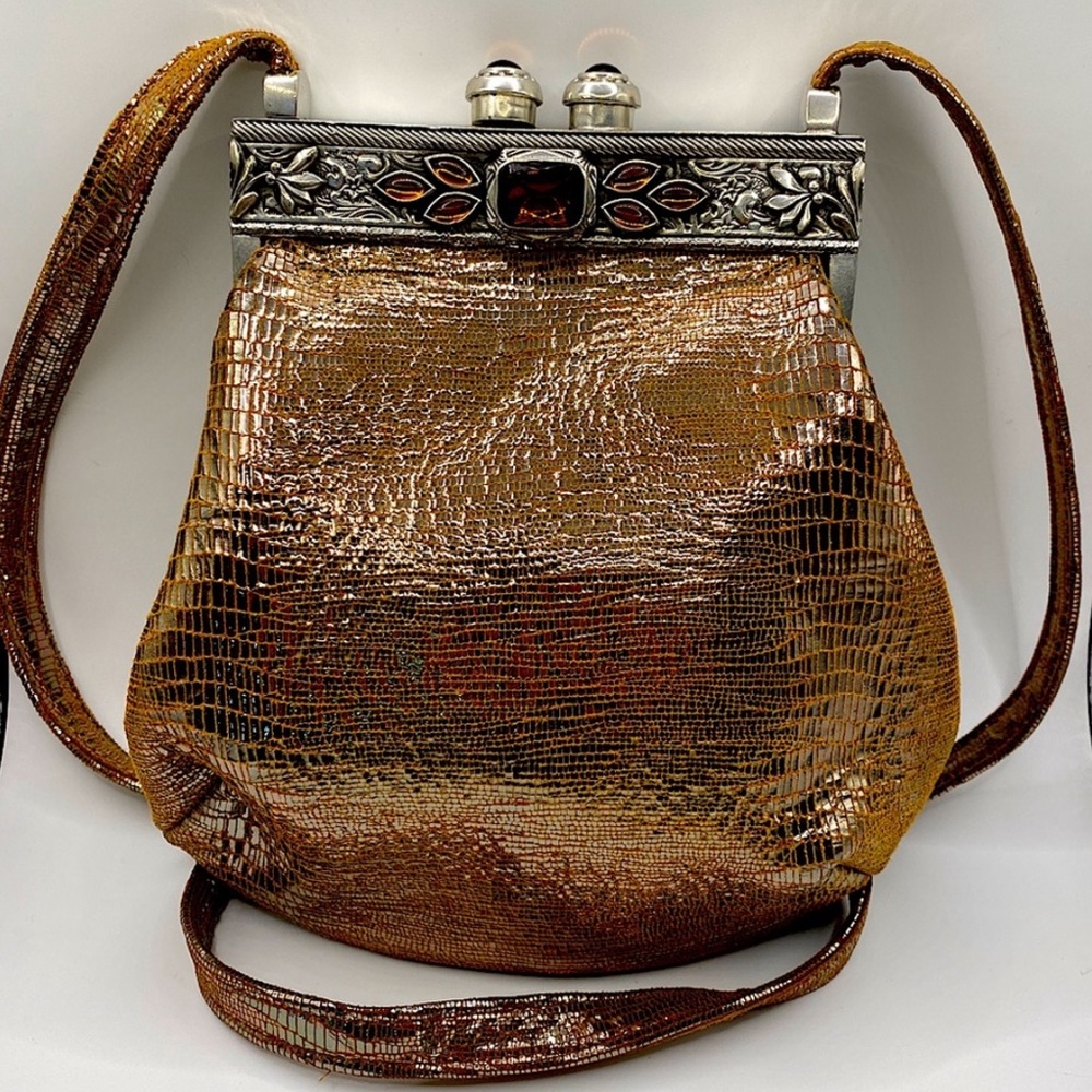 James Culver Moulin Rouge Collectable Crossbody Snake Print Suede Vintage Purse